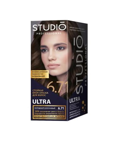 Studio Professional Hair dye cold brown tint 6.71 Ultra