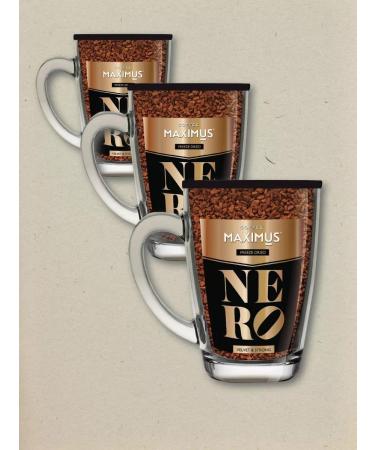 MAXIMUS Soluble coffee Nero 70 g in a glass circle 3 pcs - Buy Online on GoSupps.com
