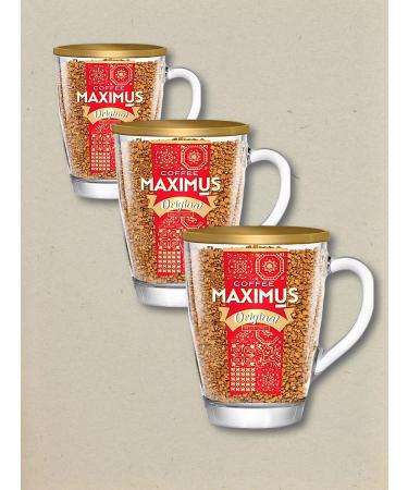 MAXIMUS Soluble Original coffee in a glass circle 3 pcs - Buy Online on GoSupps.com