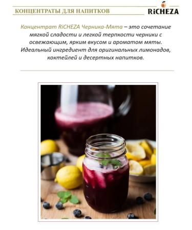 RiCHEZA Concentrate base for blueberry drinks 1 kg - Buy Online on GoSupps.com