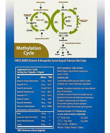 Swiss bork Vitamins of group B B B Methylfolat Inositol betain B-Complex - Buy Online on GoSupps.com