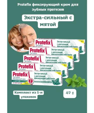Cream Protefix fixing for dentures with mint