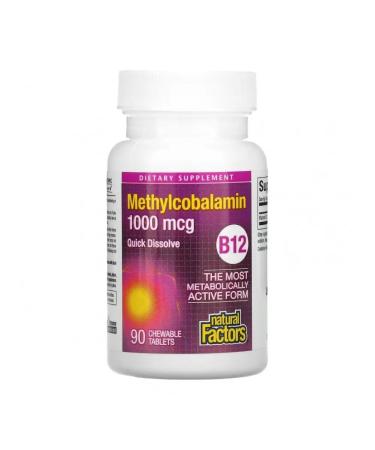 Natural Factors Methylcobalamin (B12) 1000 g 90 tablets - Buy Online on GoSupps.com