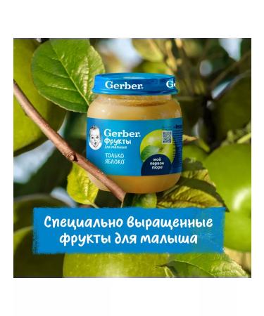 Puree children's fruit only apple "gerber" 125 g 12 pcs - Buy Online on GoSupps.com