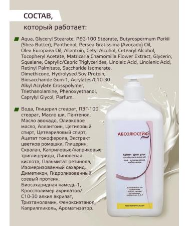 ABSOLUTELY SAFE Professional hand cream with a dispenser 1 liter - Buy Online on GoSupps.com