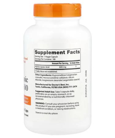 Doctor's Best Alpha-lipoic acid 180 pcs - Buy Online on GoSupps.com