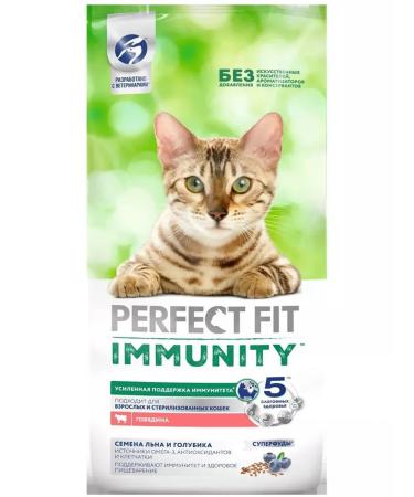 PERFECT FIT Cat food for immunity beef and flax seeds 5.5 kg