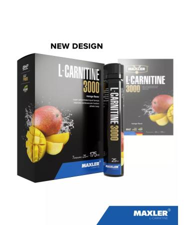 maxler L-carnitin liquid L-Carnitine 3000m 7x25ml mango - Buy Online on GoSupps.com