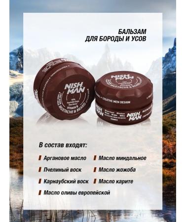NISHMAN Wax balm for a beard and mustache 30 ml - Buy Online on GoSupps.com