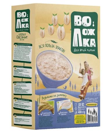 Volozhka Flakes Oatmeal Extra 3pcs of 400g - Buy Online on GoSupps.com