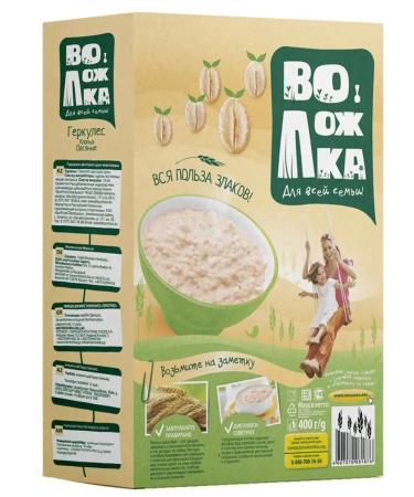Volozhka Oatmeal Hercules 3pcs 400g flakes - Buy Online on GoSupps.com