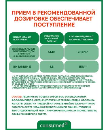 Consumed Lecithin. Essential phospholipids 700 mg with vit. E for the liver - Buy Online on GoSupps.com