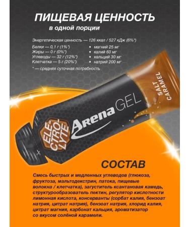 Arena Energy gel with electrolytes salty caramel 10 pcs - Buy Online on GoSupps.com