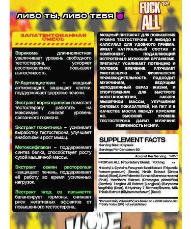 WTFLabz Testosterone Boster F-Ckem All 60 capsules - Buy Online on GoSupps.com