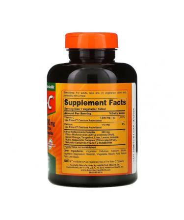 American Health Ester-C with citrus bioflavonoids 1000 mg 180 tablets - Buy Online on GoSupps.com