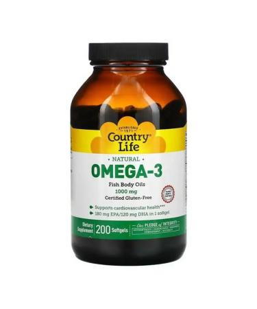 Country Life Omega-3 1000 mg 200 soft tablets