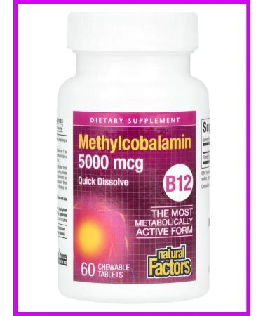 Natural Factors Vitamin B12 methylcobalamin 60 chewing tablets