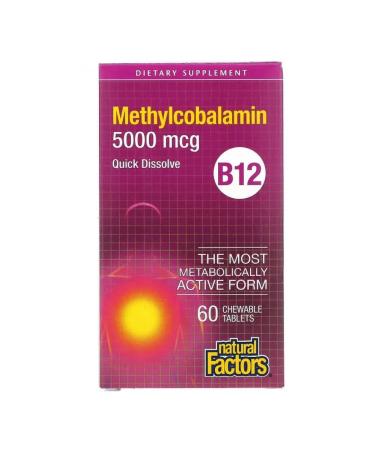 Natural Factors Vitamin B12 methylcobalamin 60 chewing tablets - Buy Online on GoSupps.com