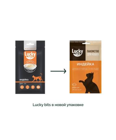 Lucky bits For cats cream-soup from turkey fillet 2 UP 5x20 g - Buy Online on GoSupps.com