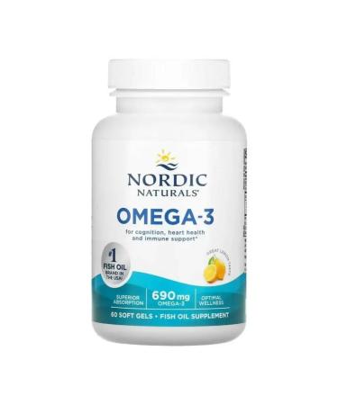 Nordic Naturals Omega-3 with lemon taste 345 mg 60 pcs - Buy Online on GoSupps.com