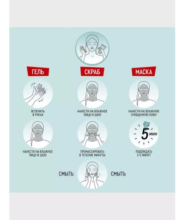 Clean line Cosmetic product 5V1 gel+scrub+mask 120 ml. 2 pcs - Buy Online on GoSupps.com