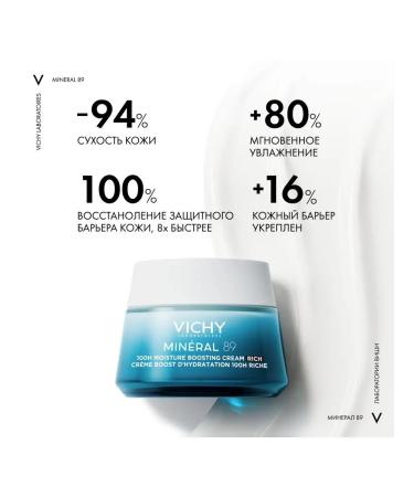 VICHY Moisturizer cream Mineral 89 100 hours for dry skin 50 ml - Buy Online on GoSupps.com