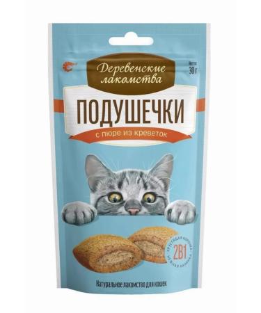 Country delicacies Taste for cats pillows with puree shrimp 30g 8 pcs - Buy Online on GoSupps.com