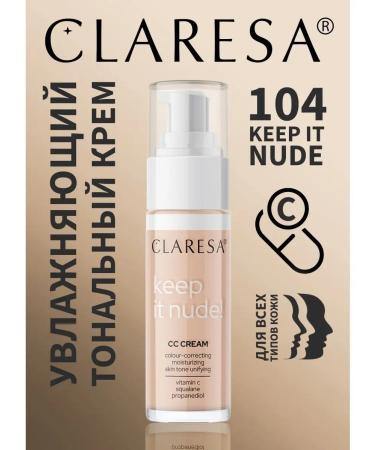 CLARESA Keep It Nude -Moisturizing Tonal Facial Cream No. 104