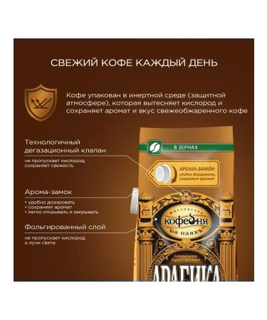 Moscow Coffee Shop on Shares Coffee in grains 1 kg of manual rolicles arabica - Buy Online on GoSupps.com