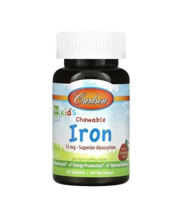 Carlson Iron Kids 15 mg 60 tablets