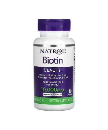 Natrol BIOTIN 10 000 mcg 100 tablets - Buy Online on GoSupps.com