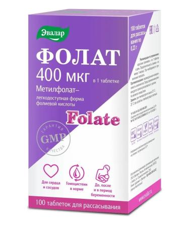 Evalar Folat 400 g 100 tablets for pregnant women - Buy Online on GoSupps.com