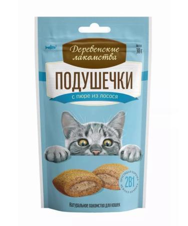 Country delicacies Taste for cats pillows with puree from salmon 30g 8 pcs - Buy Online on GoSupps.com