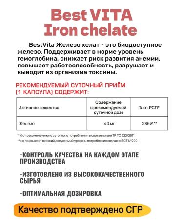 BestVita Iron HEALAT Easily absorbed - Buy Online on GoSupps.com