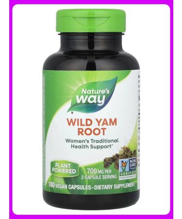 Nature's Way Wild Yams 700 mg 180 vegan capsules