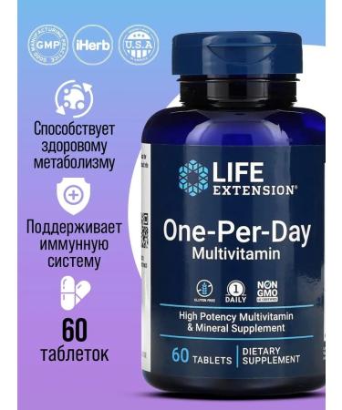 Life extension Vitamin One-Per-Day complex 60 tablets