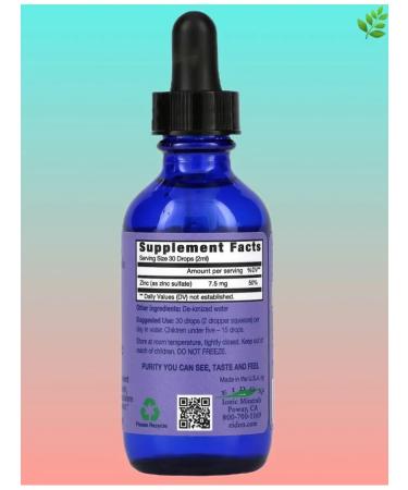 Ionic Minerals zinc liquid concentrate 60 ml - Buy Online on GoSupps.com