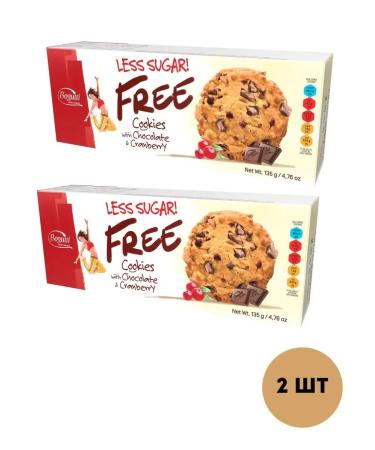 Bogutti Cookies with chocolate crumb and cranberry without sugar 2 pcs