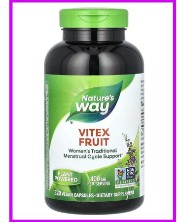 Nature's Way Vitex sacred 400 mg 320 vegan capsules - Buy Online on GoSupps.com