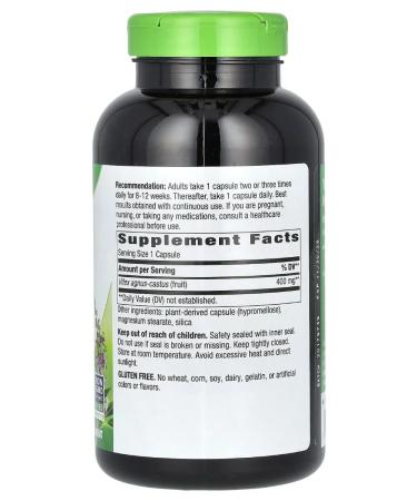 Nature's Way Vitex sacred 400 mg 320 vegan capsules - Buy Online on GoSupps.com