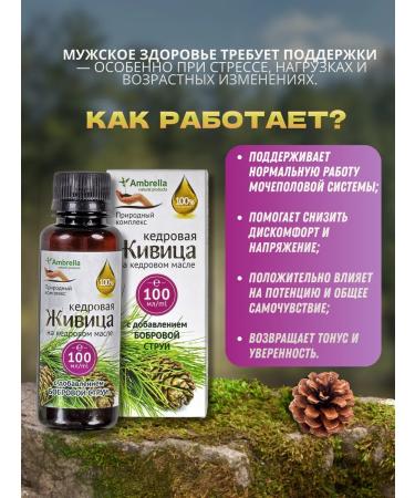 Umbrella Zhivitsa in cedar oil with a beaver stream 100 ml - Buy Online on GoSupps.com