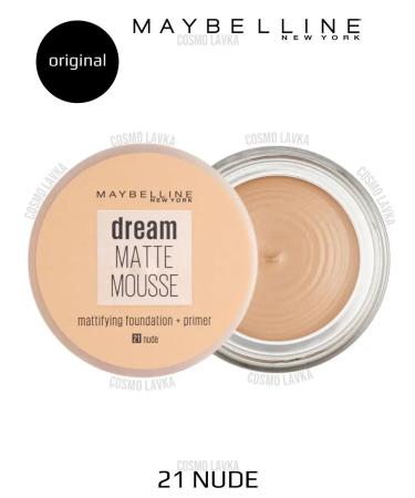 Maybelline New York Face Cream Dream Matte Mousse 21 Nude