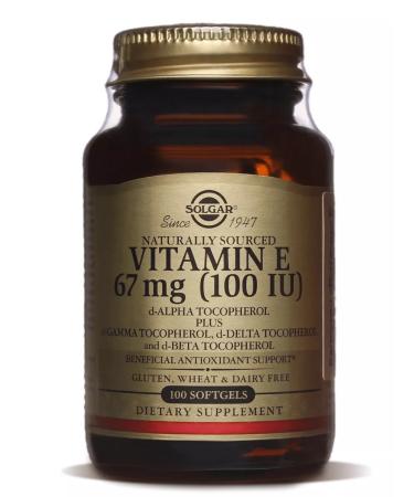 Solgar vitamin E capsule 67 mg No. 100 - Buy Online on GoSupps.com