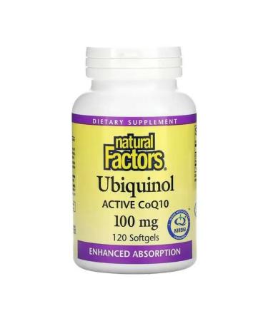 Natural Factors Kilikhinol QH-Active Coenzyme Q10 100 mg 120 capsules