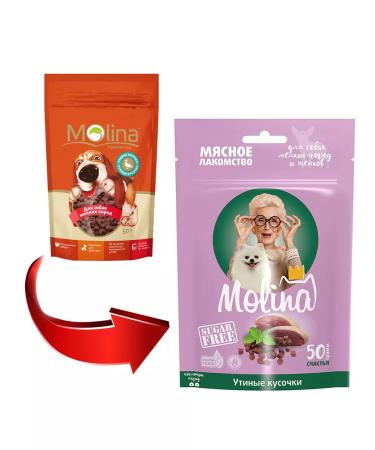 MOLINA Treat duck pieces for small dogs and puppies 50 g - Buy Online on GoSupps.com