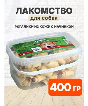 Tit Bit A treat of leather slides for dogs with a filling of 400 g