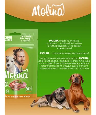 Molina Treat steak for dogs and puppies lamb chicken 50 g - Buy Online on GoSupps.com