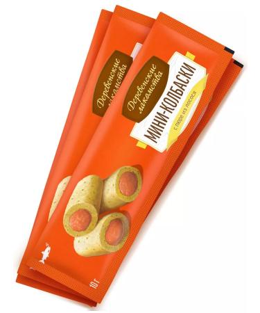 Country delicacies Barrow of sausages with puree for cats mini salmon 4 pcs 40 g - Buy Online on GoSupps.com