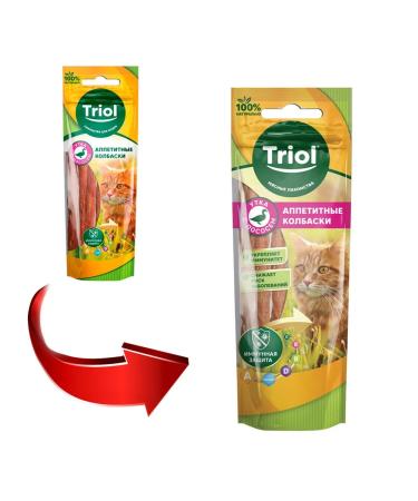 Triol Terrus of sausages appetizing for cats duck salmon 40 g - Buy Online on GoSupps.com