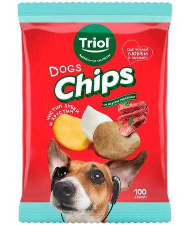 Triol Fun Food chips good for dogs beef 100 g - Buy Online on GoSupps.com